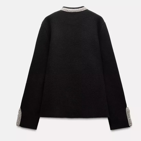 NWT Zara Jacket | ZARA 100% WOOL BEADED CARDIGAN/ JACKET (Size: M) - Picture 7 of 16